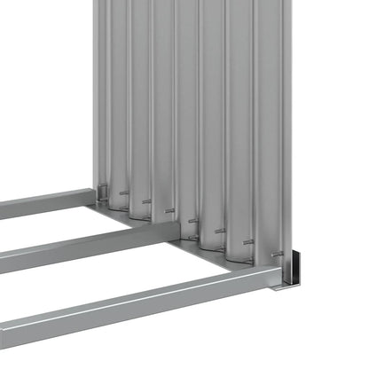 Log Holder Light Grey 120x45x210 cm Galvanised Steel