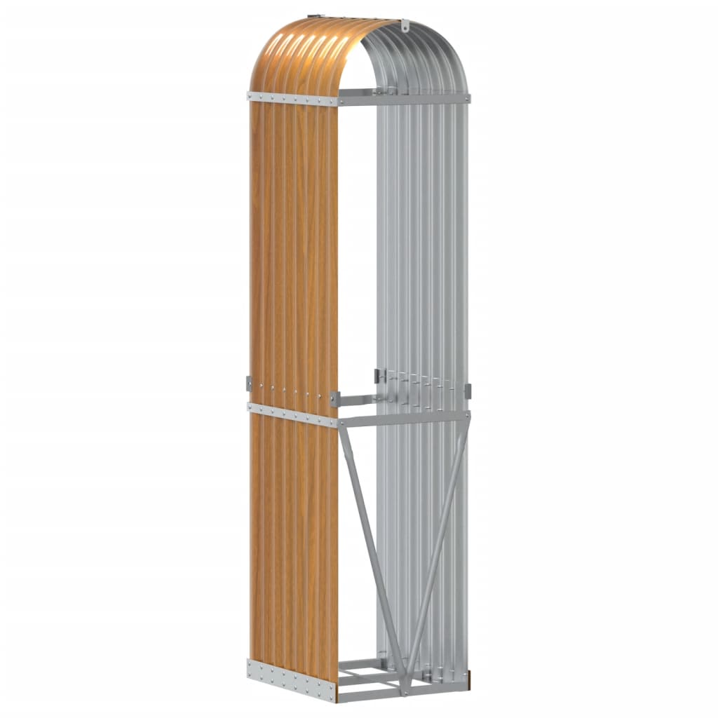Log Holder Wood Look 40x45x170 cm Galvanised Steel