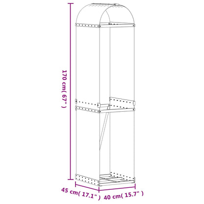 Log Holder Wood Look 40x45x170 cm Galvanised Steel