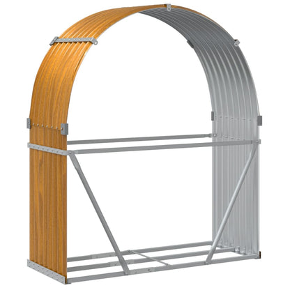 Log Holder Wood Look 120x45x140 cm Galvanised Steel