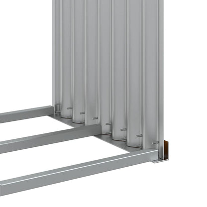 Log Holder Wood Look 120x45x210 cm Galvanised Steel