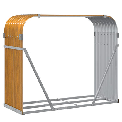 Log Holder Wood Look 120x45x100 cm Galvanised Steel