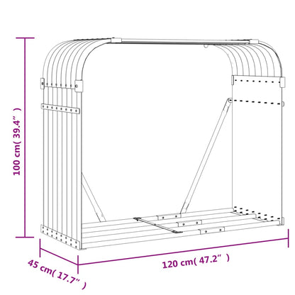 Log Holder Wood Look 120x45x100 cm Galvanised Steel