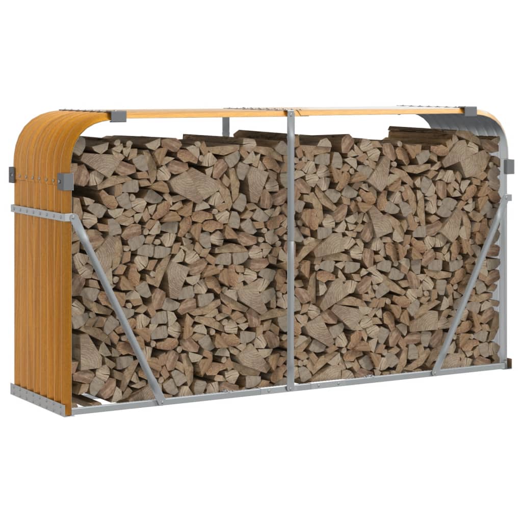 Log Holder Wood Look 180x45x100 cm Galvanised Steel