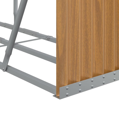 Log Holder Wood Look 180x45x100 cm Galvanised Steel