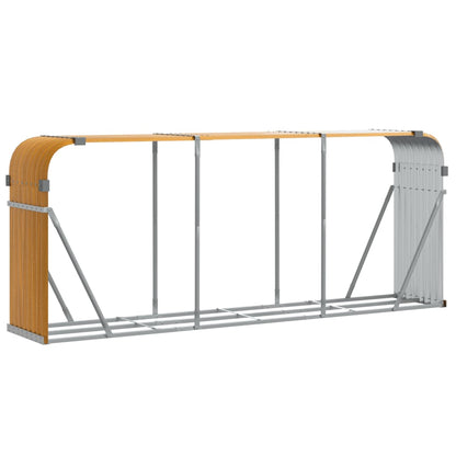 Log Holder Wood Look 234x45x100 cm Galvanised Steel