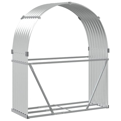 Log Holder Silver 120x45x140 cm Galvanised Steel