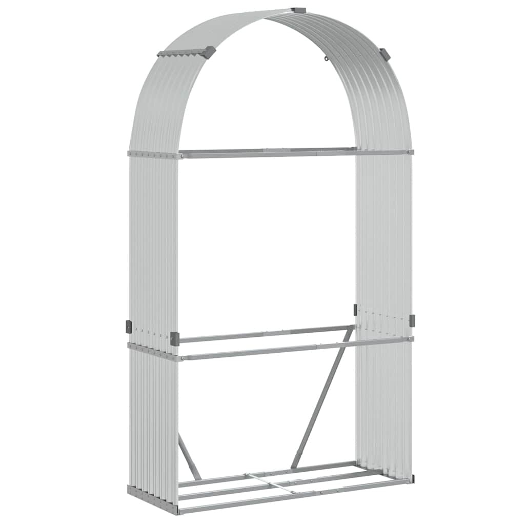 Log Holder Silver 120x45x210 cm Galvanised Steel