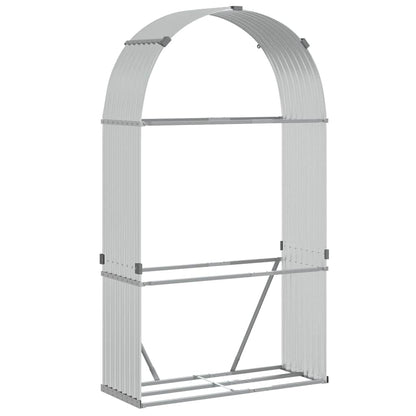 Log Holder Silver 120x45x210 cm Galvanised Steel