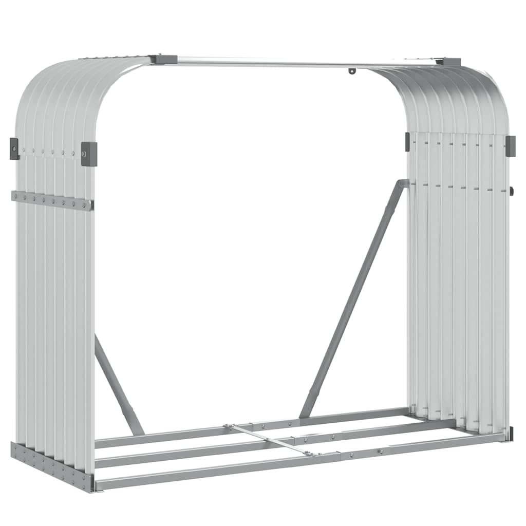 Log Holder Silver 120x45x100 cm Galvanised Steel