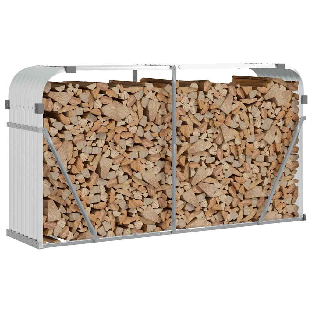 Log Holder Silver 180x45x100 cm Galvanised Steel