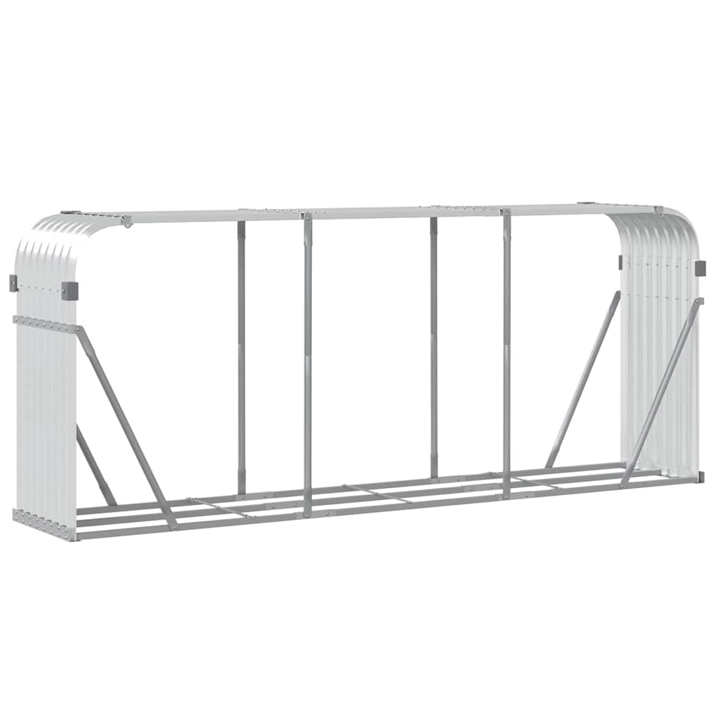 Log Holder Silver 234x45x100 cm Galvanised Steel