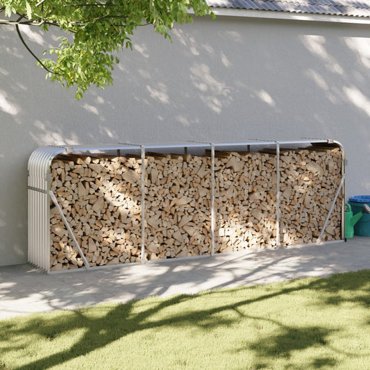 Log Holder Silver 118.1"x17.7"x39.4" Galvanized Steel