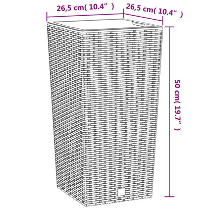 Planter with Removable Inner White 11 / 26.5 L PP Rattan