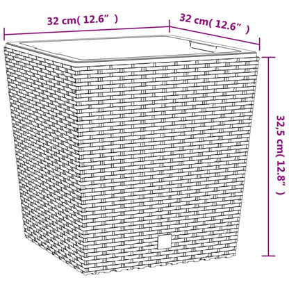 Planter with Removable Inner White 21 / 32 L PP Rattan