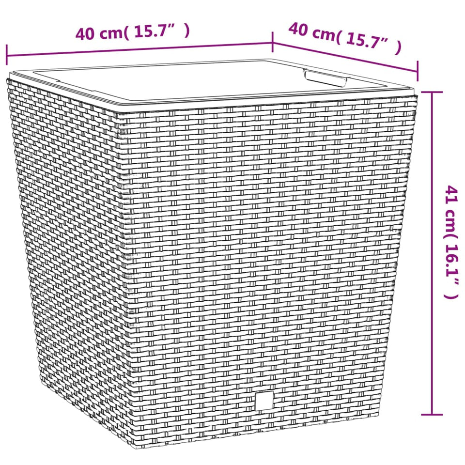 Planter with Removable Inner White 37 / 64 L PP Rattan