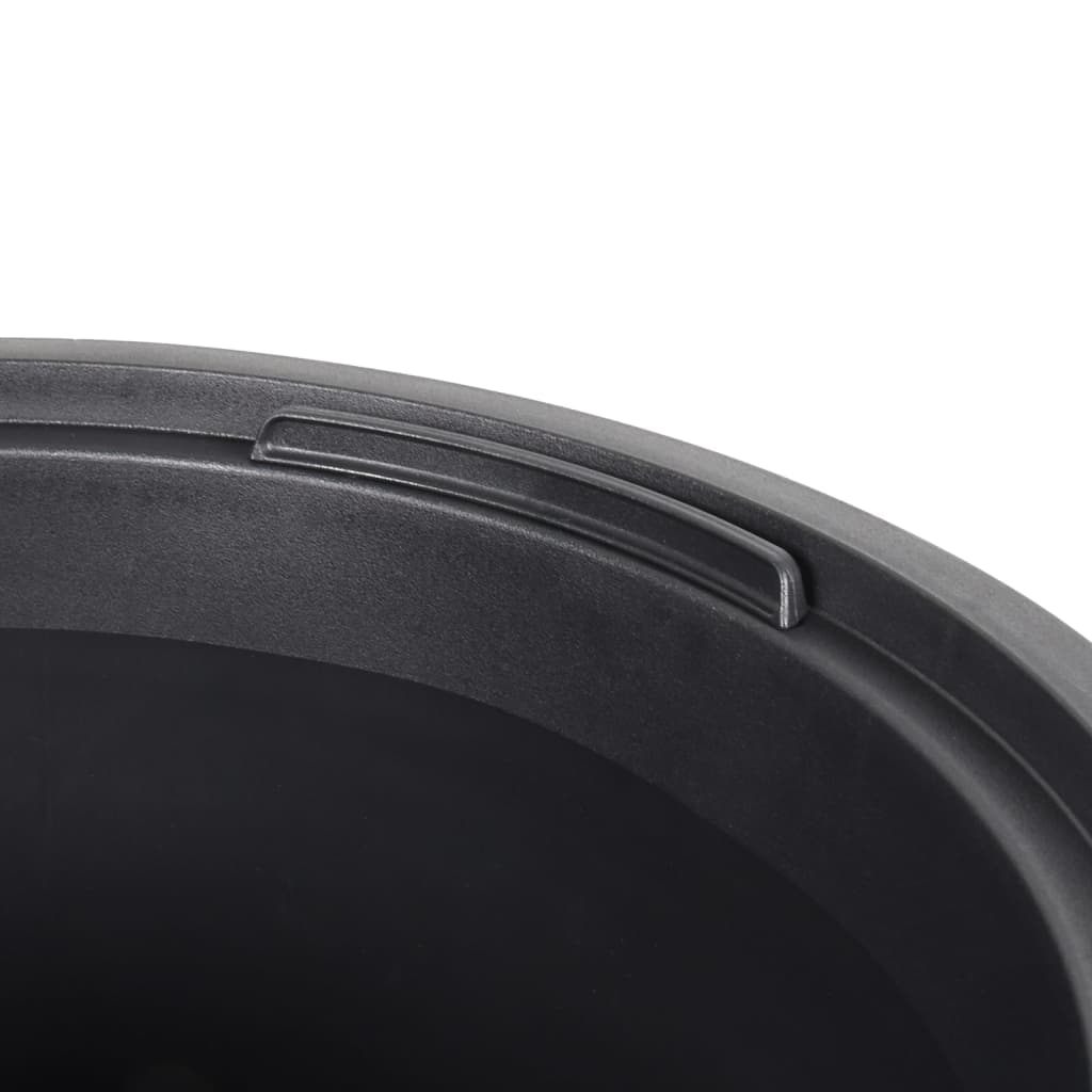 Planter with Removable Inner Anthracite 18/45 L PP Grooved Look
