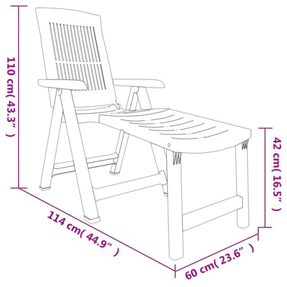 Sun Lounger | Anthracite | Plastic | Standard | Foldable