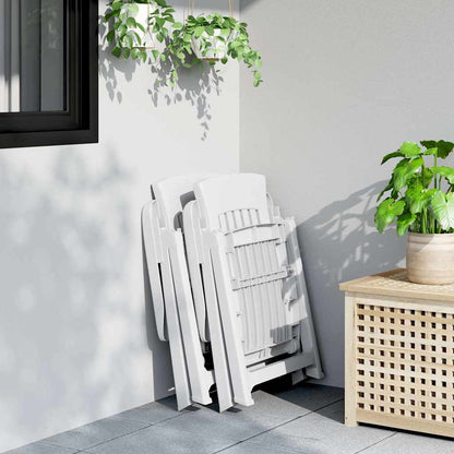 Garden Reclining Chair | Set of 2 | White | Polypropylene (PP) | Medium