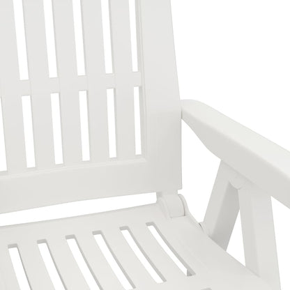 Garden Reclining Chair | Set of 2 | White | Polypropylene (PP) | Medium