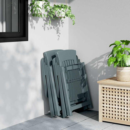 Garden Reclining Chair | Set of 2 | Green | Polypropylene (PP) | Medium