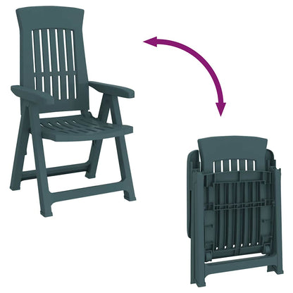 Garden Reclining Chair | Set of 2 | Green | Polypropylene (PP) | Medium