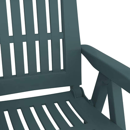 Garden Reclining Chair | Set of 2 | Green | Polypropylene (PP) | Medium