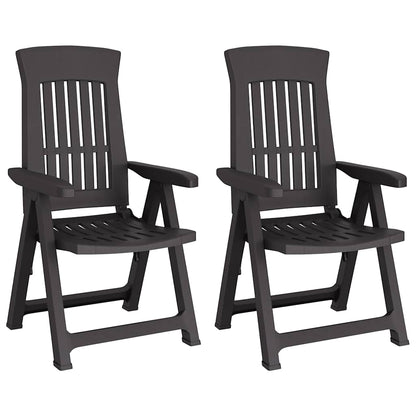 Garden Reclining Chair | Set of 2 | Anthracite | Polypropylene (PP)