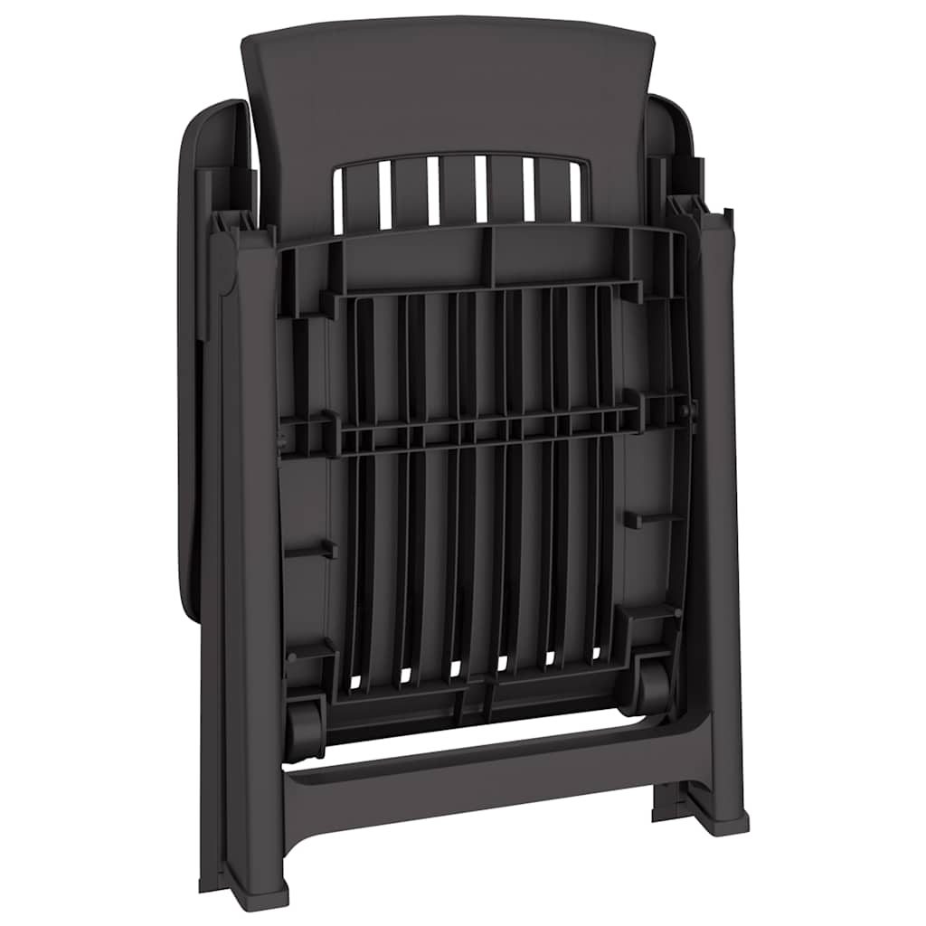 Garden Reclining Chair | Set of 2 | Anthracite | Polypropylene (PP)