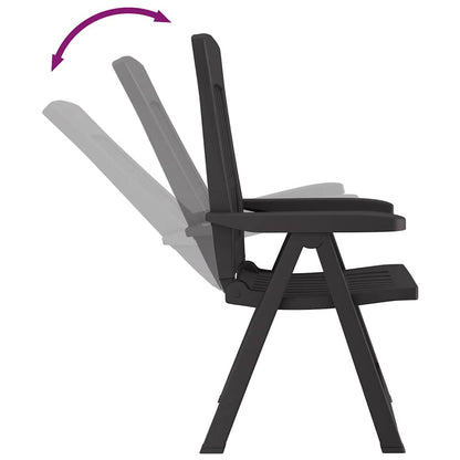 Garden Reclining Chair | Set of 2 | Anthracite | Polypropylene (PP)