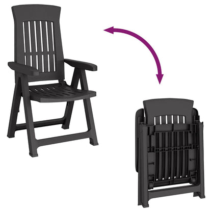 Garden Reclining Chair | Set of 2 | Anthracite | Polypropylene (PP)