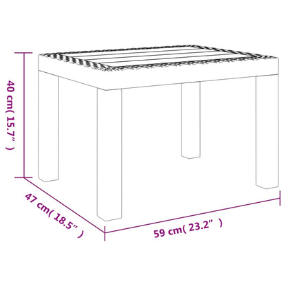Garden Table Anthracite 59x47x40 cm PP