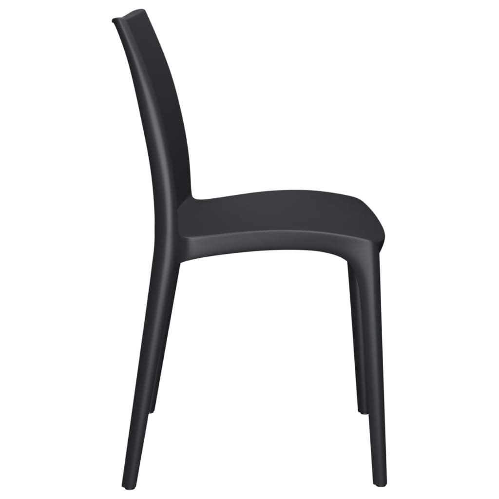 Garden Chair | Set of 2 | Anthracite | Polypropylene | 50x46x80 cm