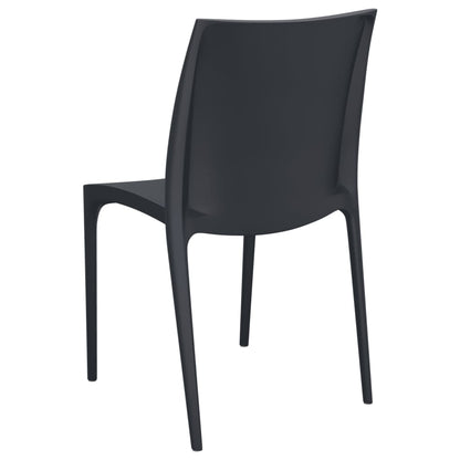 Garden Chair | Set of 2 | Anthracite | Polypropylene | 50x46x80 cm