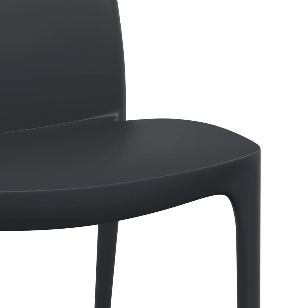 Garden Chair | Set of 2 | Anthracite | Polypropylene | 50x46x80 cm