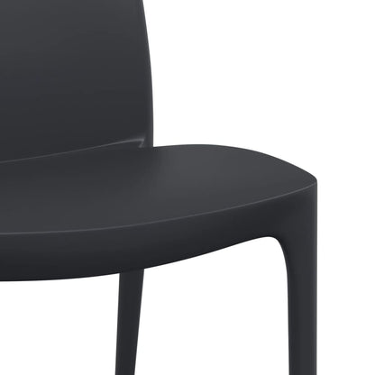 Garden Chair | Set of 2 | Anthracite | Polypropylene | 50x46x80 cm