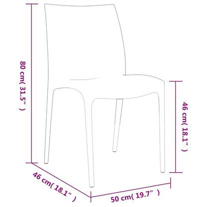 Garden Chair | Set of 2 | Anthracite | Polypropylene | 50x46x80 cm