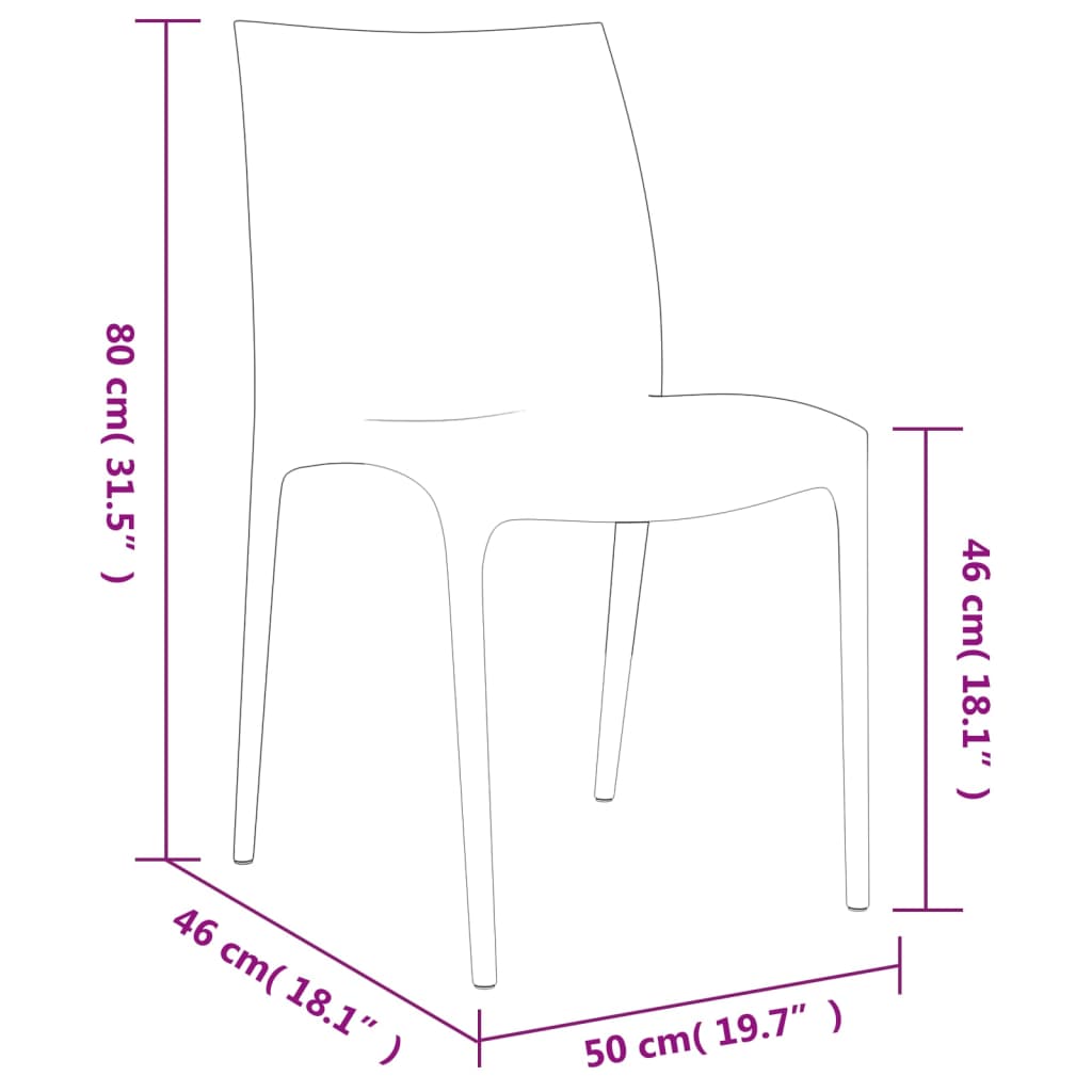 Garden Chair | Set of 2 | Cream | Polypropylene (PP) | Standard | Durable
