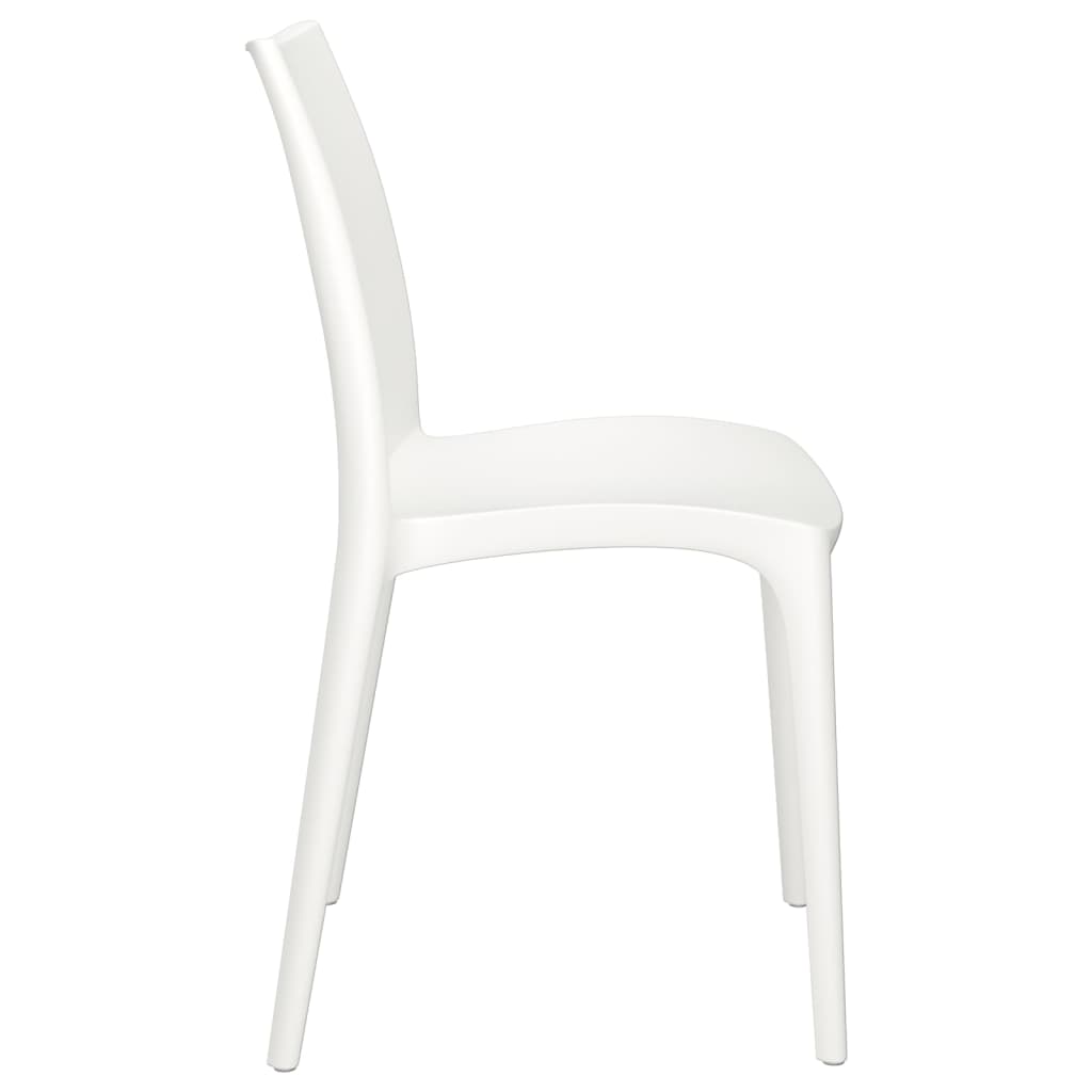 Garden Chair | Set of 2 | White | Polypropylene | Medium | Stackable
