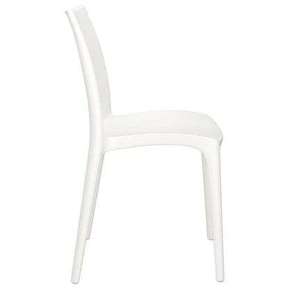 Garden Chair | Set of 2 | White | Polypropylene | Medium | Stackable