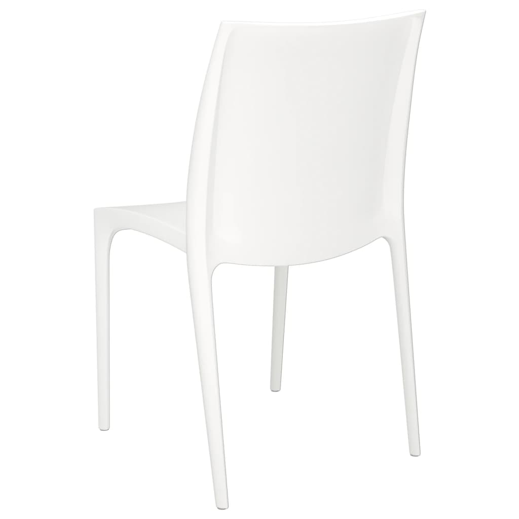 Garden Chair | Set of 2 | White | Polypropylene | Medium | Stackable