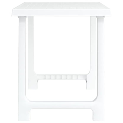 Camping Table White 79x56x64 cm PP Wooden Look