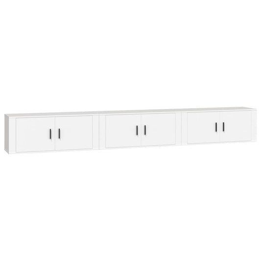 3 Piece Wall-mounted TV Cabinet Set White 100x34,5x40 cm