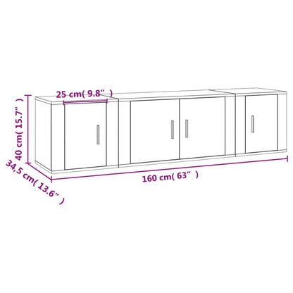 3 Piece TV Cabinet Set Sonoma Oak Engineered Wood