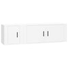 2 Piece TV Cabinet Set White Engineered Wood