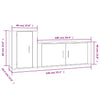 2 Piece TV Cabinet Set Concrete Grey Engineered Wood