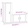 2 Piece TV Cabinet Set Smoked Oak Engineered Wood