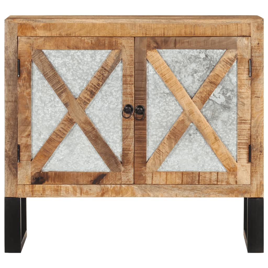 Sideboard 80x30x71 cm Solid Rough Wood Mango and Metal