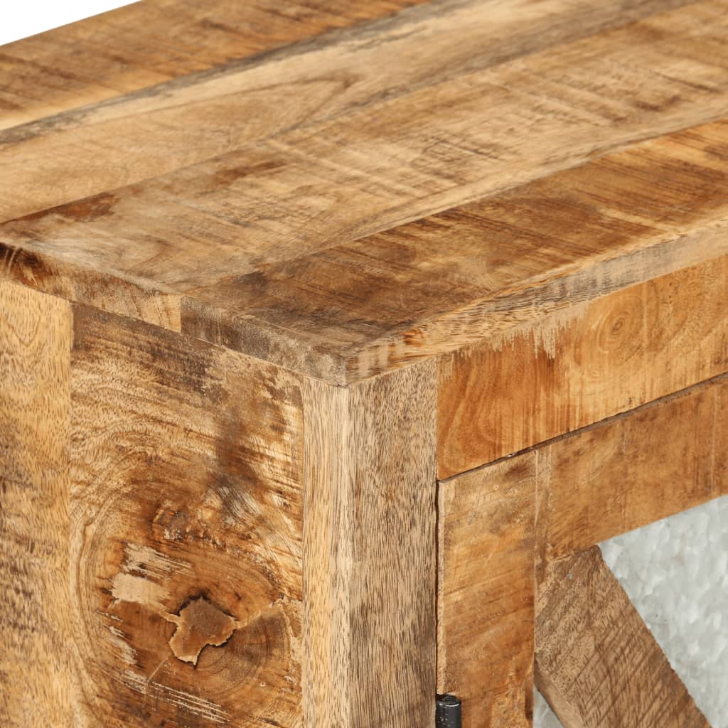 Sideboard 80x30x71 cm Solid Rough Wood Mango and Metal