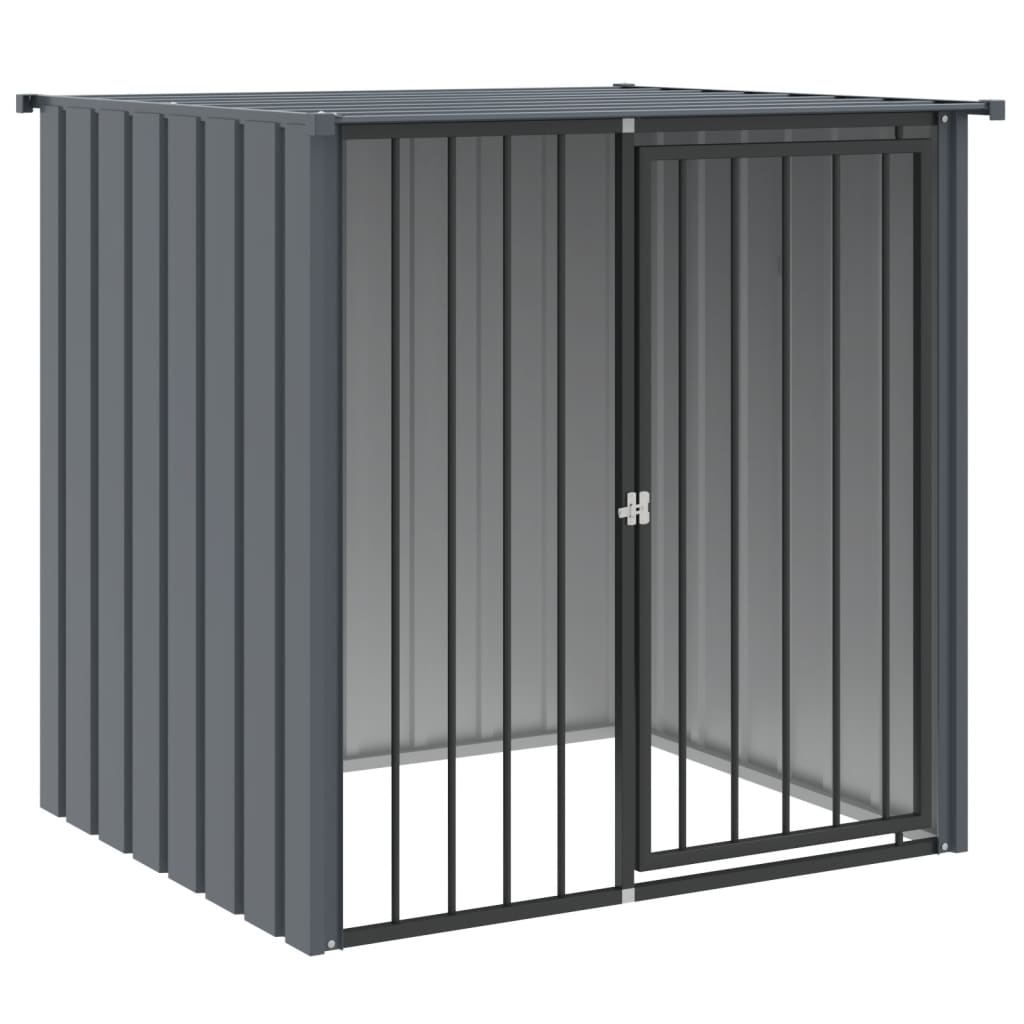 Dog House with Roof Black 110x103x109 cm Galvanised Steel